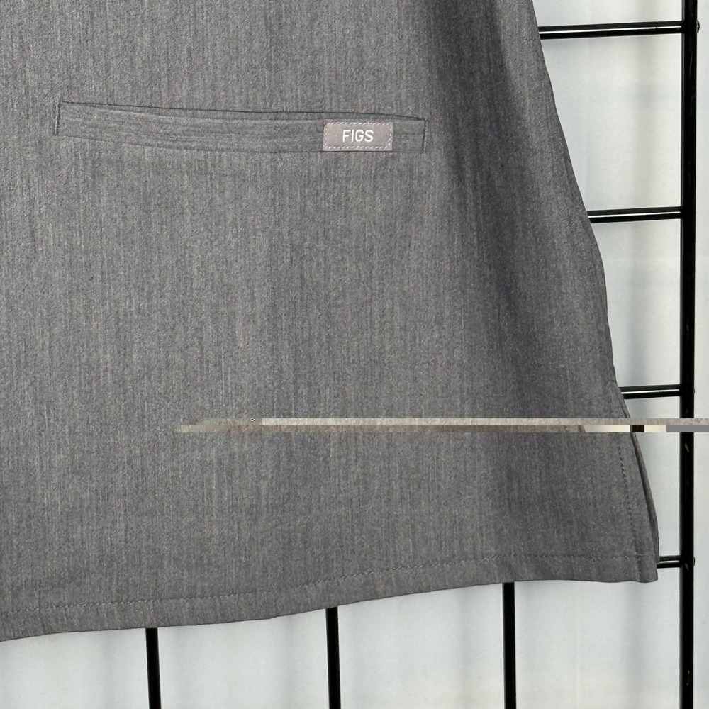 Figs Scrubs Technical Collection Short Sleeve Top Womens XL Charcoal Gray - Picture 5 of 10